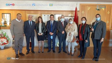 صورة استقبال رئيس مجلس جماعة فاس وفدا لمجلس الجالية المغربية بالخارج
